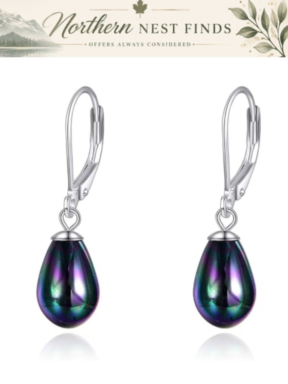 925 Sterling Silver Pearl Leverback Dangle Drop Earrings